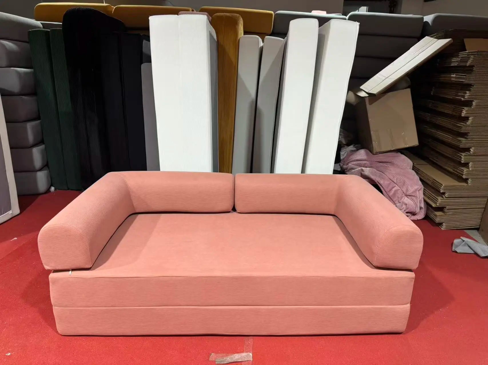 Italian Compressed Sofa Minimalist Retro Corduroy Sofa Bed Lounge Modular Couch Foldable Washable Customizable for Living Room