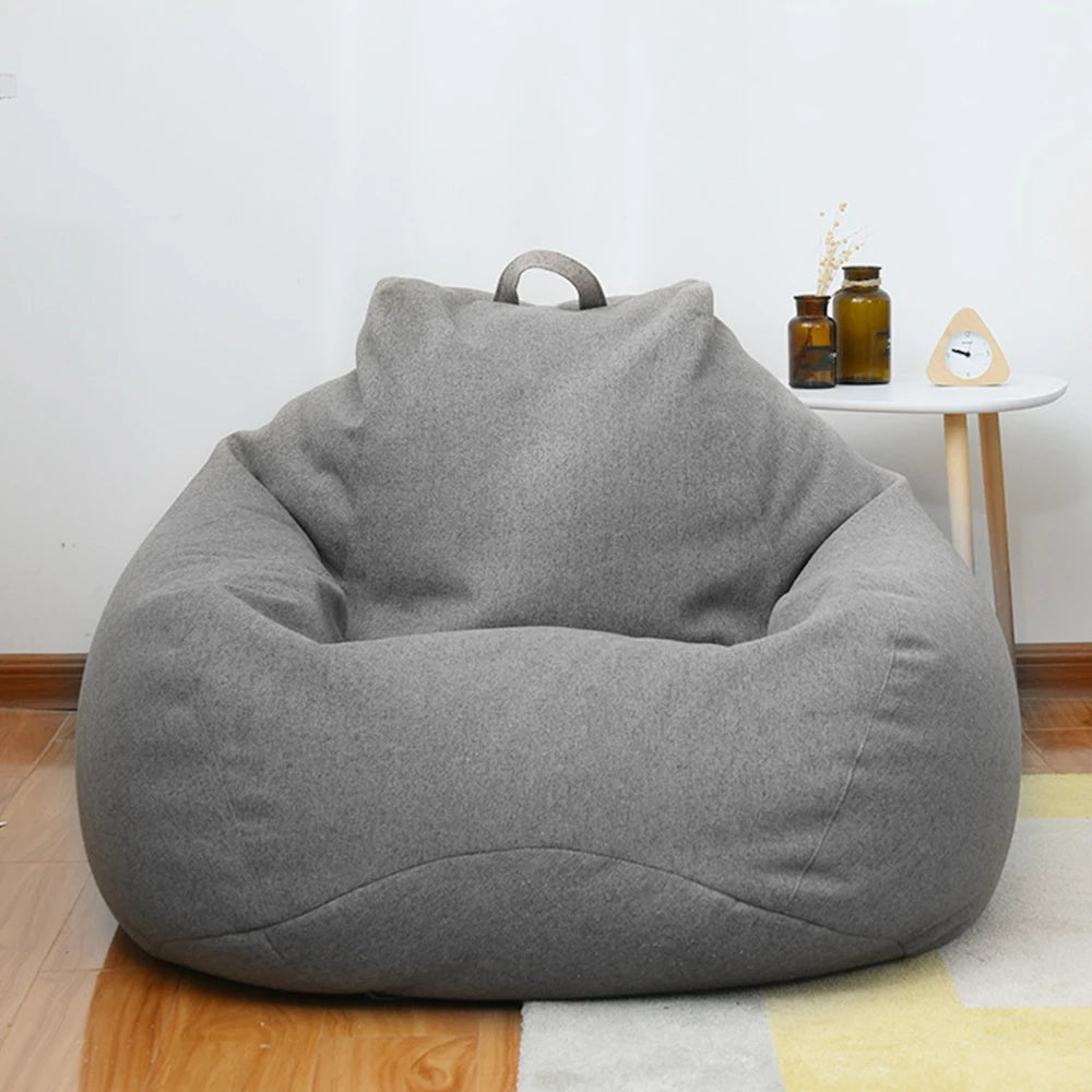 Lazy Seat Chair Sofa Cover Large Bean Bag Couch Soft Fluffy Breathable Adult Child Tatami Living Room Decorative without Filler