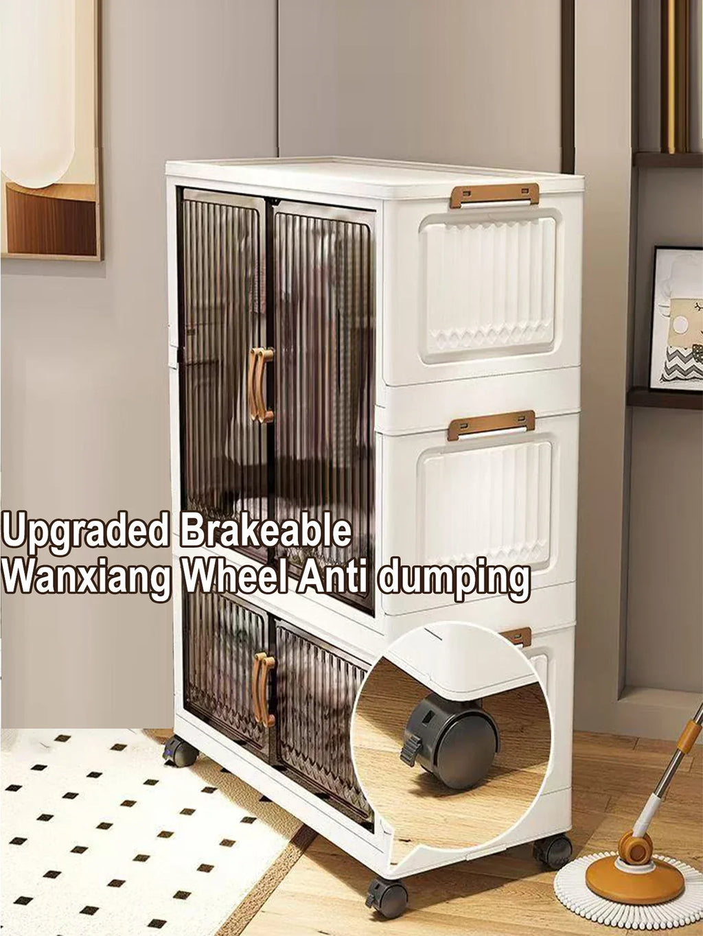 Multifunction Folding Storage Cabinet Dustproof Wardrobe Sundries Cabinet Closet Organizer Locker Storage Box