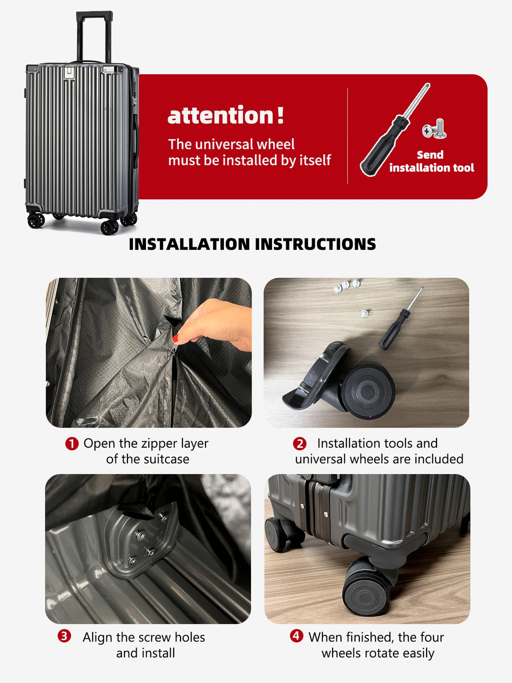 Sturdy Suitcase Aluminum Frame Trolley Case 20 Male and Female Students Universal Wheels 24 Boarding Suitcase Password Leather C