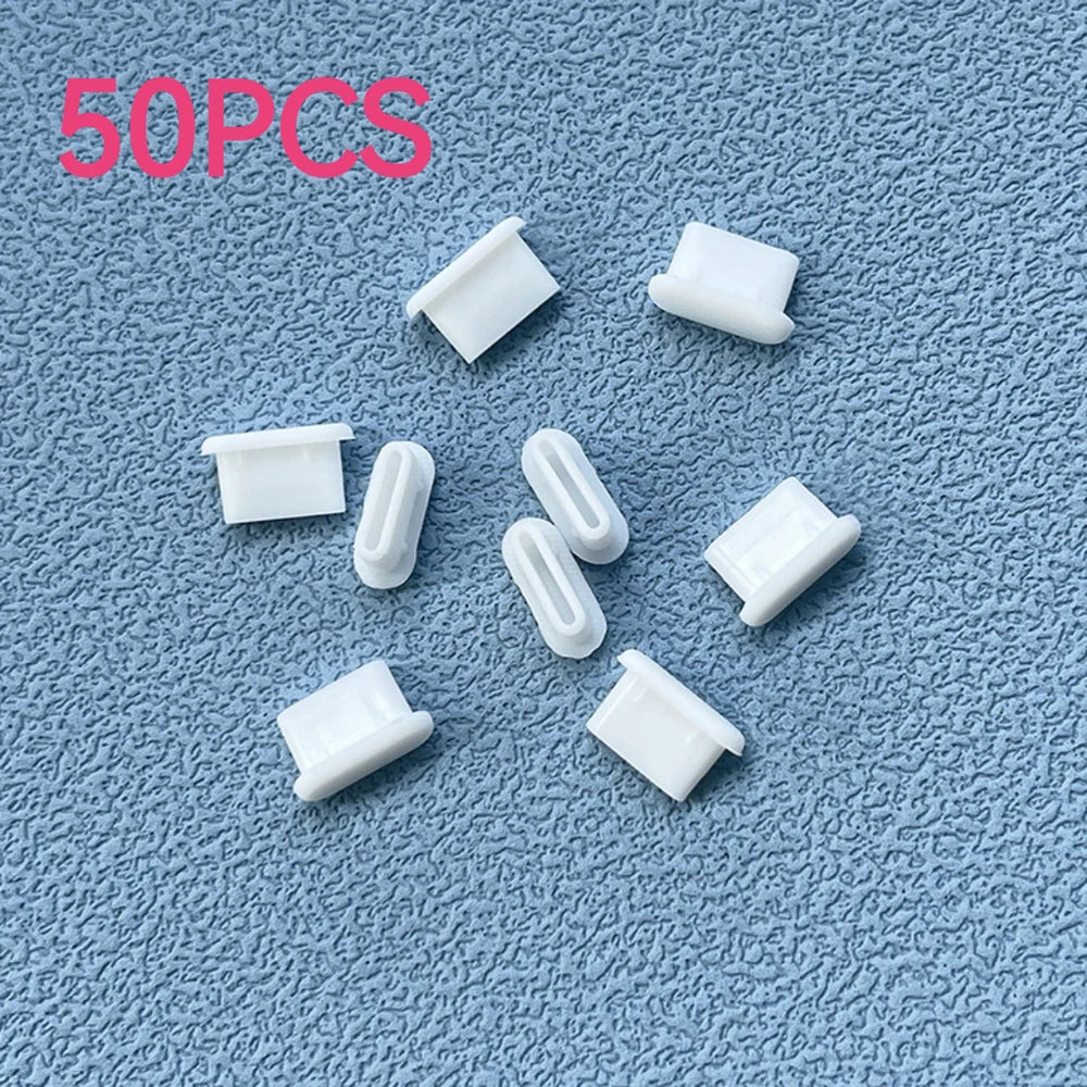 10/30/50PCS Type-C Silicone Dust Plugs Phone USB Charging Port Protector   Cover Type C Anti-dust Cap for Samsung Xiaomi Huawei