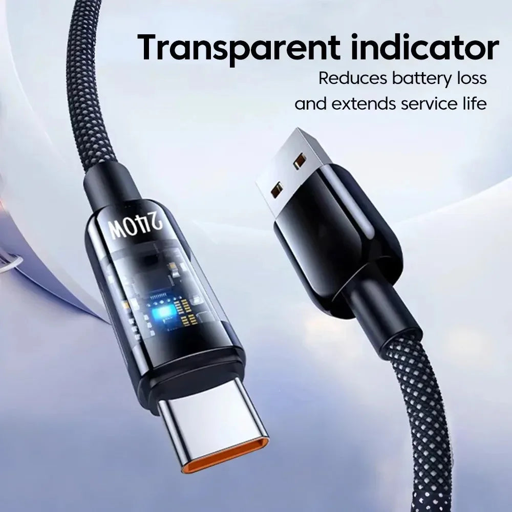 240W Super Fast USB A To Type C Cable USB C Charge For Xiaomi Huawei Samsung Mobile Phone Quick PD Cable Adapt For iPhone 15/16
