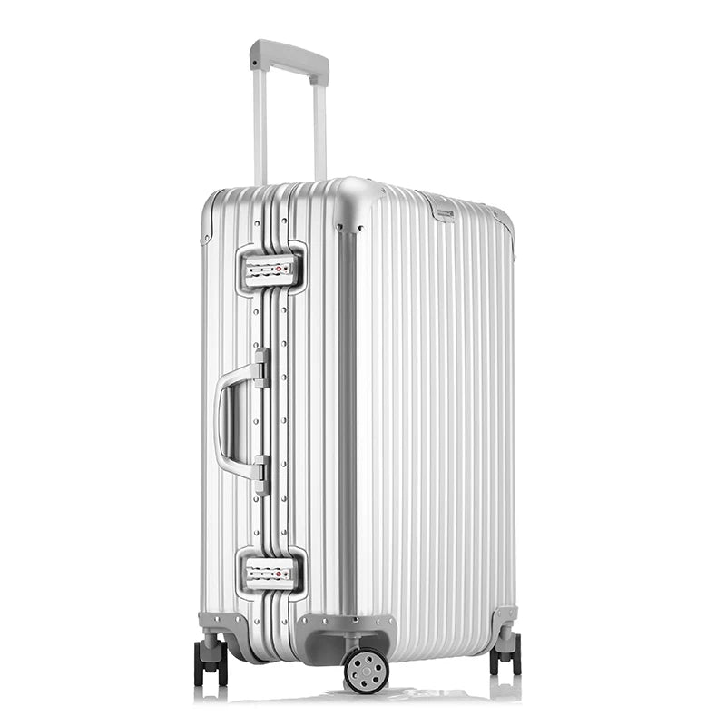 All-aluminum magnesium alloy telescopic suitcase 24-inch luggage business travel case metal combination lock bag 20-inch carry-o
