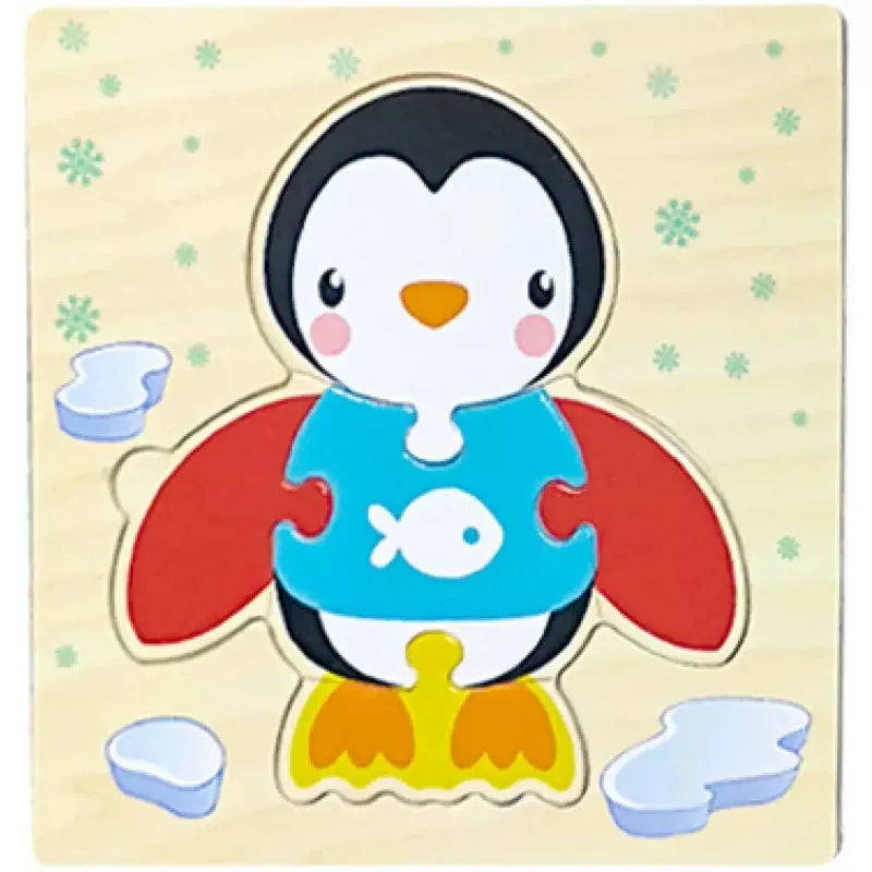 Wooden 3D Puzzles Tangram Shapes Learning Educational Cartoon Animal Intelligence Jigsaw Toys For Children Gift