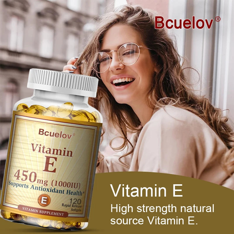 Bcuelov Vitamin E 1000 IU (450 mg) — Antioxidant & Immune Support