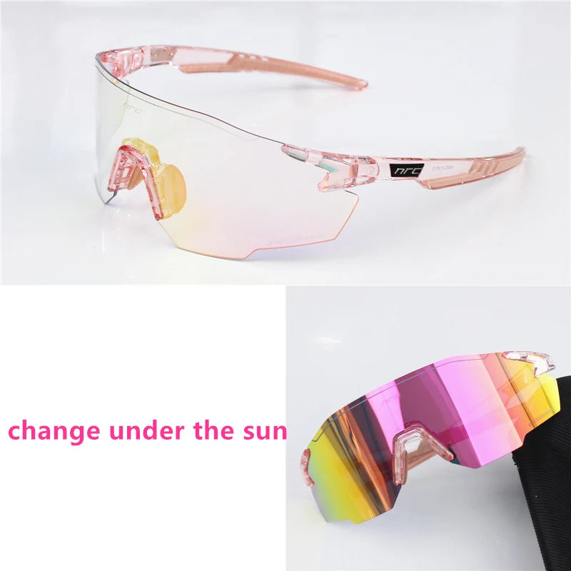 NRC Men Cycling Sunglasses UV400 TR90 Sports Bicycle Glasses MTB Mountain Bike Fishing Hiking Riding Eyewear for Women sport