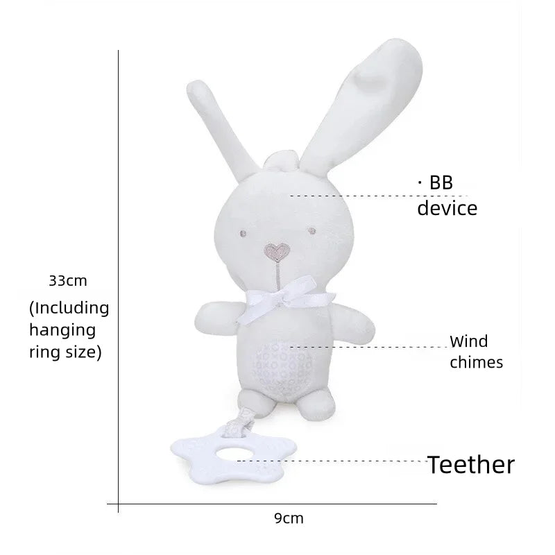 Newborn Baby Sensory Hanging Rattles Soft Early Learning Toys Kids Plush Stroller Infant Car Bed Crib with Teether for Toddlers