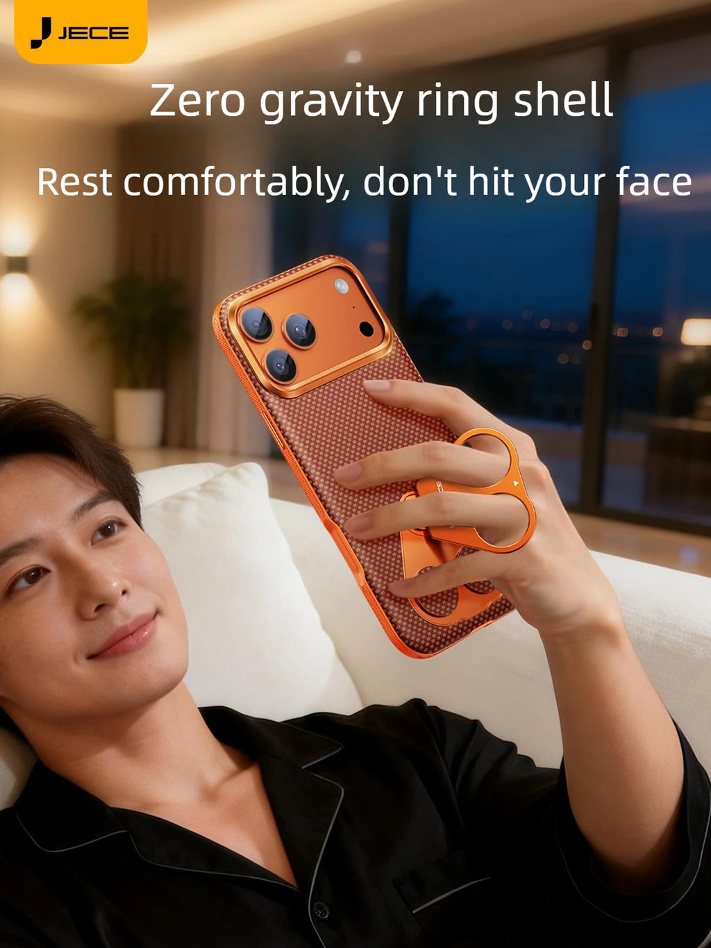 Magnetic Kevlar Phone Case for iPhone 17 Pro Max Case Carbon Fiber Zero Gravity Ring Holder for iPhone 17 Pro Slim Premium Case