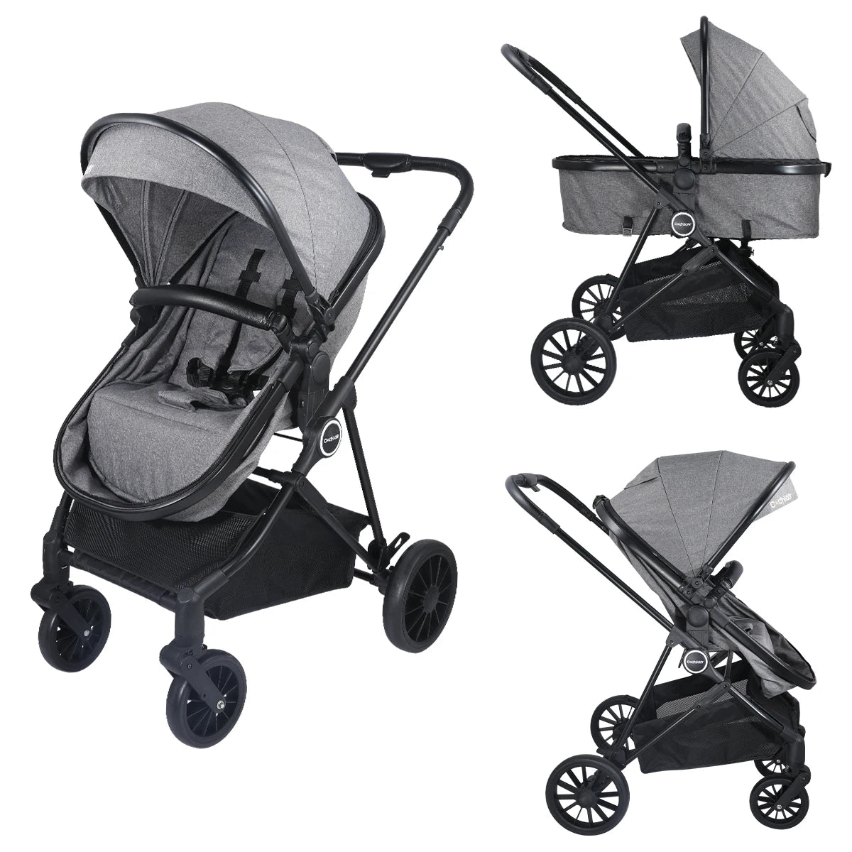 High-view baby stroller, 2-in-1 newborn stroller, foldable outdoor camping vehicle, bidirectional push, Christmas gift