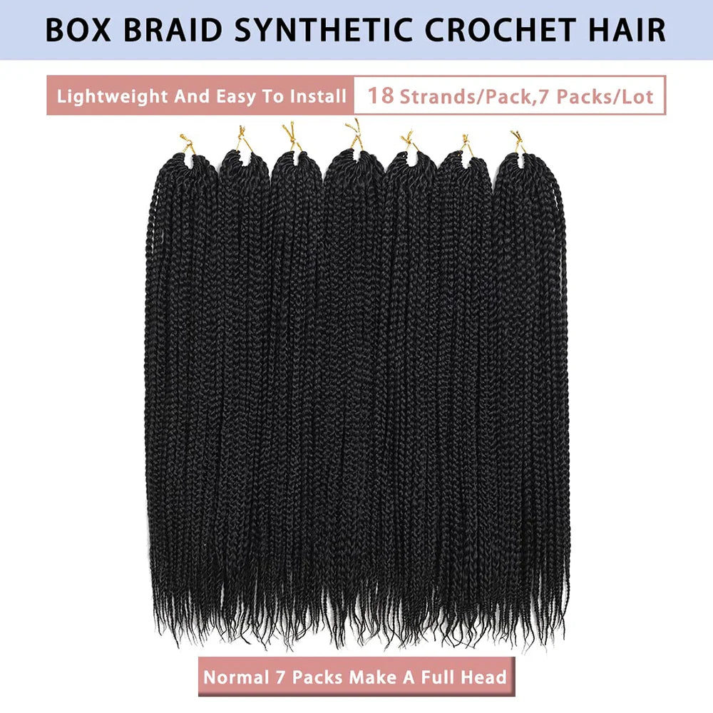 30inch Crochet Box Braids Hair pre looped Goddess Box Braids Crochet Braiding Hair 1/5/7 Packs Crochet Box Braids Synthetic Hair