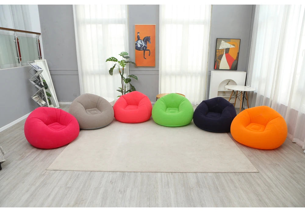 1pc inflatable bean bag sofa - foldable, easy to carry, soft and comfortable inflatable lounge chair, suitable for outdoor/indoo