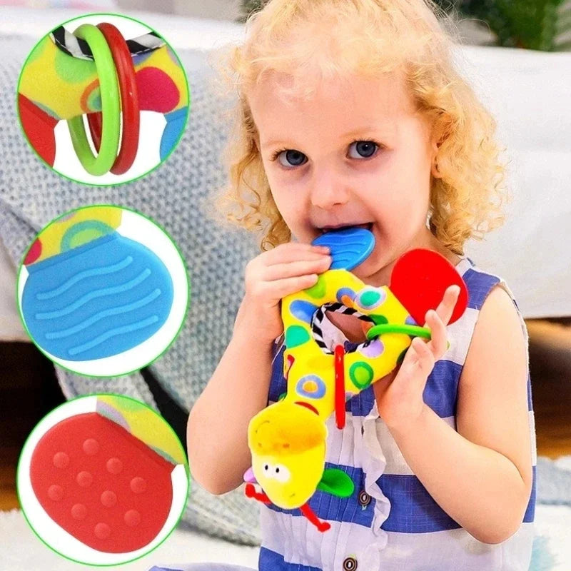 7Types Baby handheld toys rattle music Teether can bite Baby grip training Crib bell Stroller hanging bell Giraffe gift