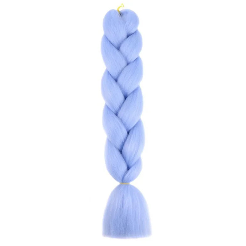 24Inch Synthetic Long Straight Yaki Braids Hair Ombre Braiding Hair Jumbo Rainbow Braid Hair Extension for Women DIY Hair