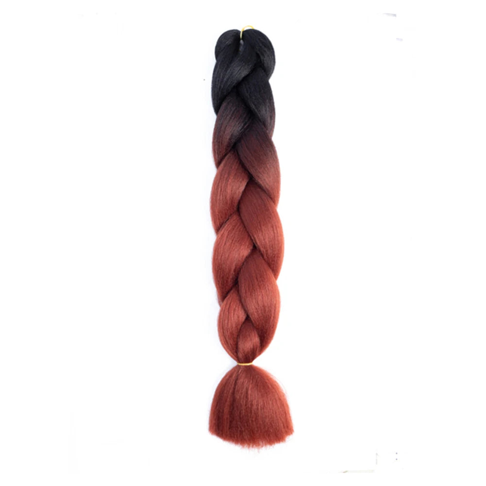 Jumbo Braids Extensions — 24" Synthetic Kanekalon Yaki Straight (Afro Ombre Piano Color)