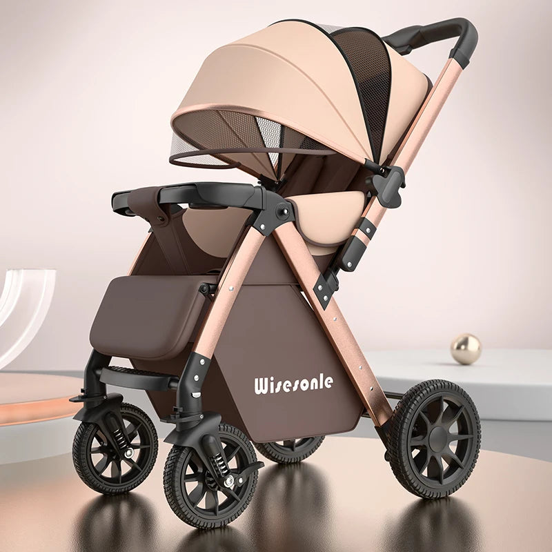 Upgraded Baby Strollers can Sit and Lie Down High Landscape Lightweight Folding Two-way Stroller Children Stroller