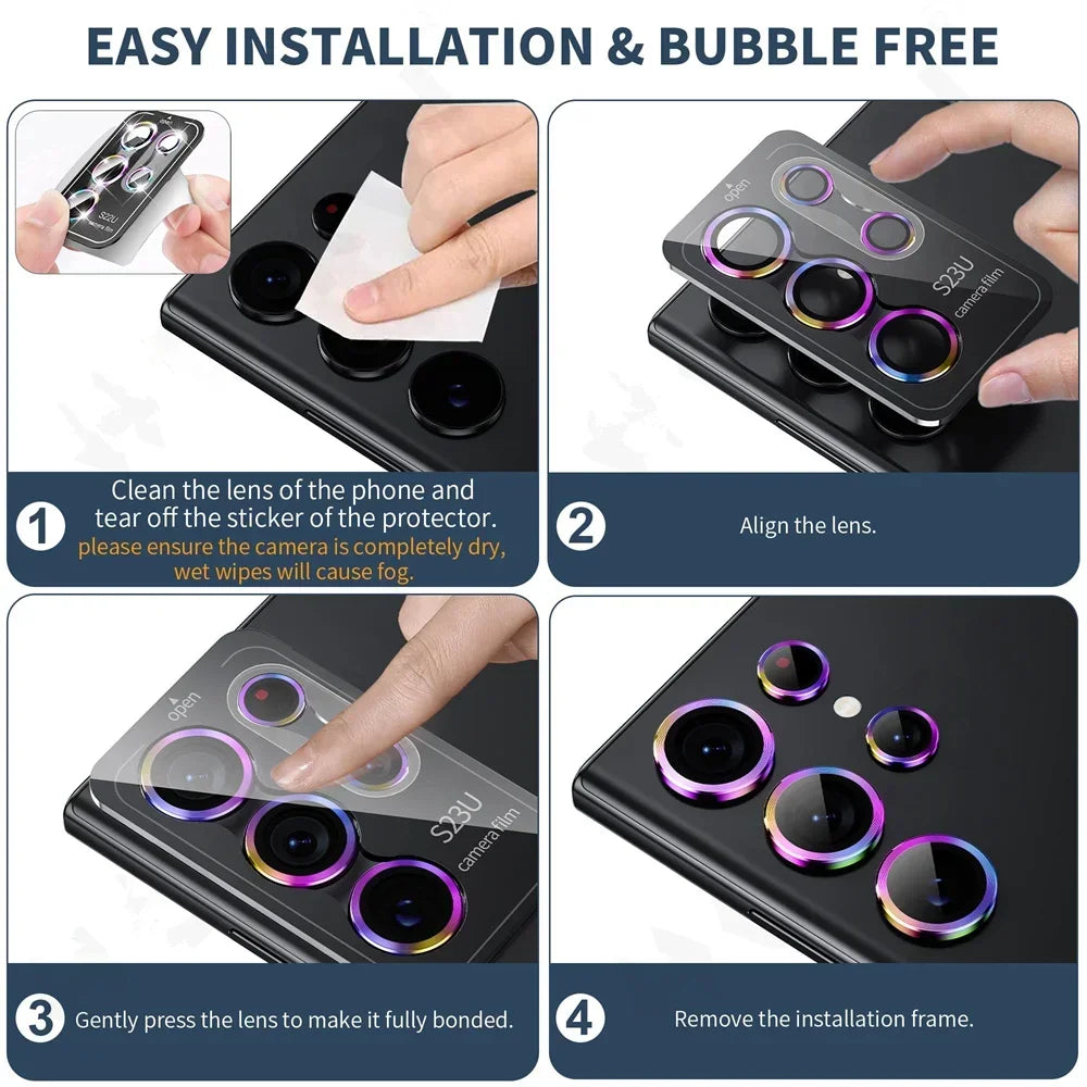 Camera Lens Protetor For Samsung S25 S24 ultra S24 S23 S22 ultra Case Tempered Glass Film Titanium Alloy Ring Phone Accessories