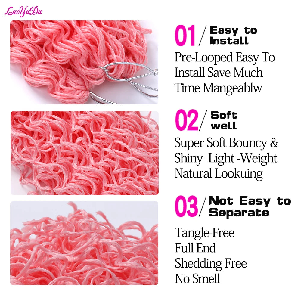 Zizi Braids Crochet Box Braids Twist Synthetic Braiding Hair Extensions 20-25 roots/Pack Pink White Purple Bug Gray 613 Luoyudu