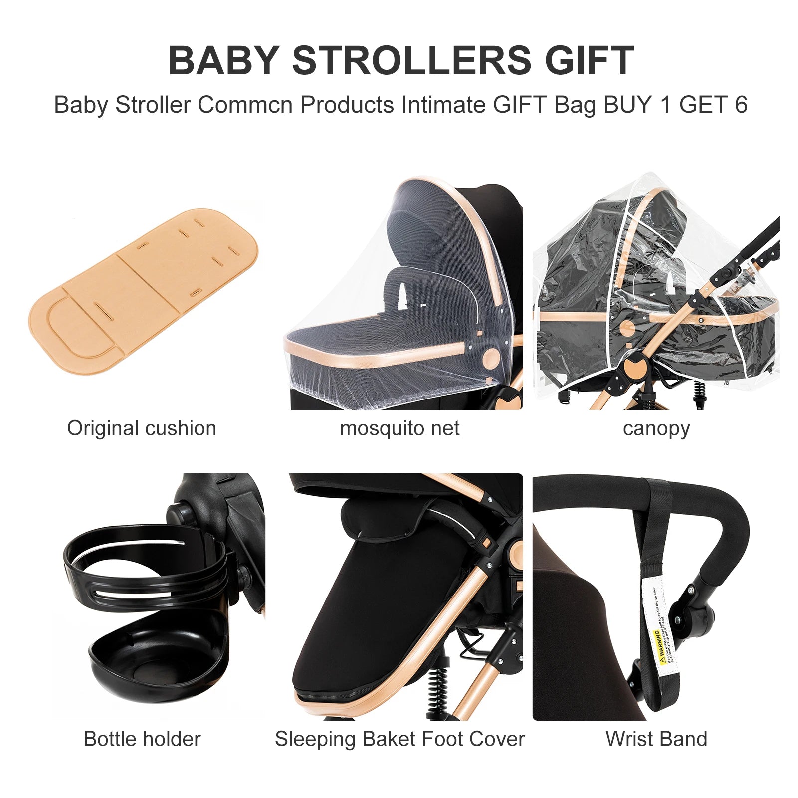 Baby Stroller 3-in-1 Travel System Carriages for Newborns Pushichair Car Seat Stroller High Landscape Lightweight Baby Prams