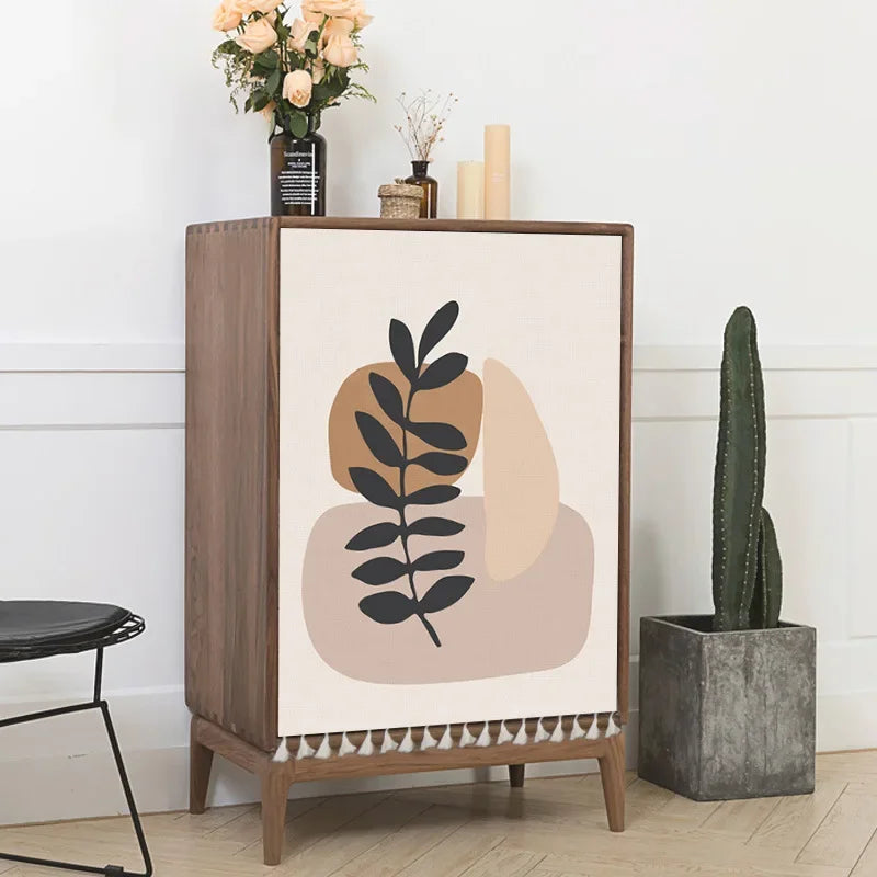 Nordic Style Plant Ins Cabinet Short Curtains Punch-free Half-curtain Dust Cover for Shoe Shelf Kitchen Storage Shelf Curtains