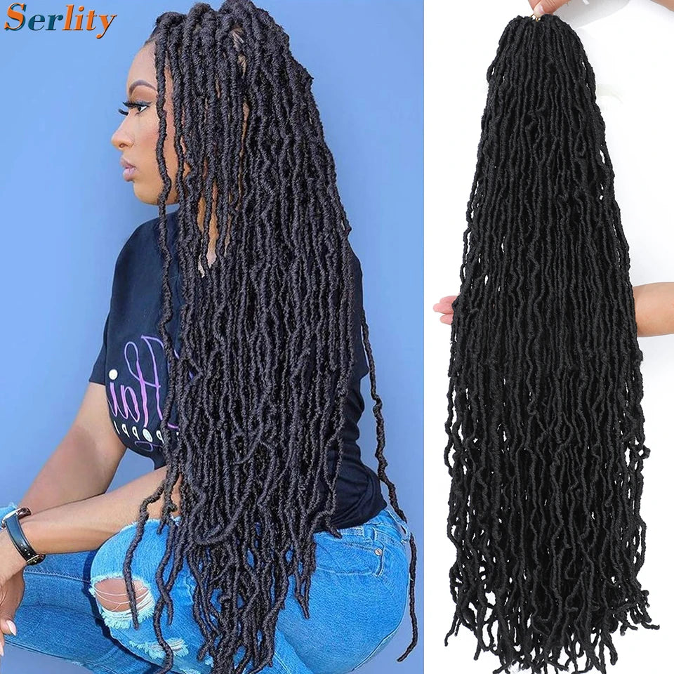 Serlity Faux Locs Extensions — 36"/24"/18" Soft Goddess Dreadlocks Crochet Hair