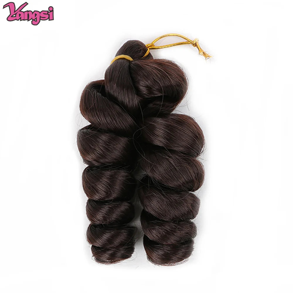 8“ Short  French curl Bob Braids Crochet Box Braids Ombre Colored Synthetic Hair Extensions Brown Blonde Purple Crochet Hair