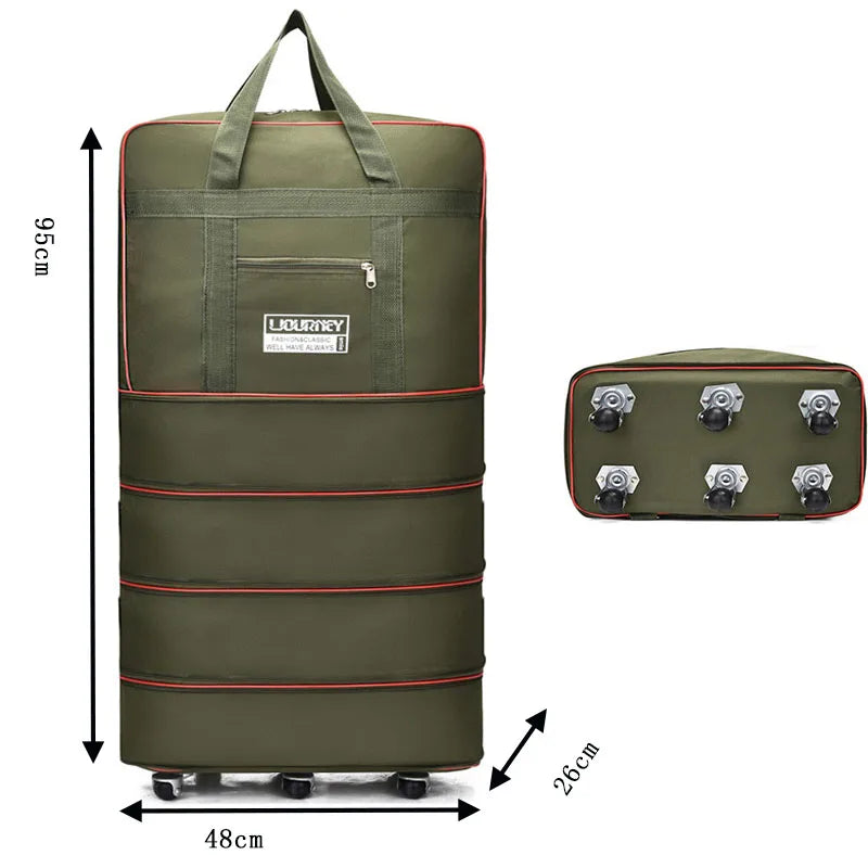 Folding travel bag, luggage compartment,swivel wheel storage box,large capacity telescopic luggage bag,overnight bag