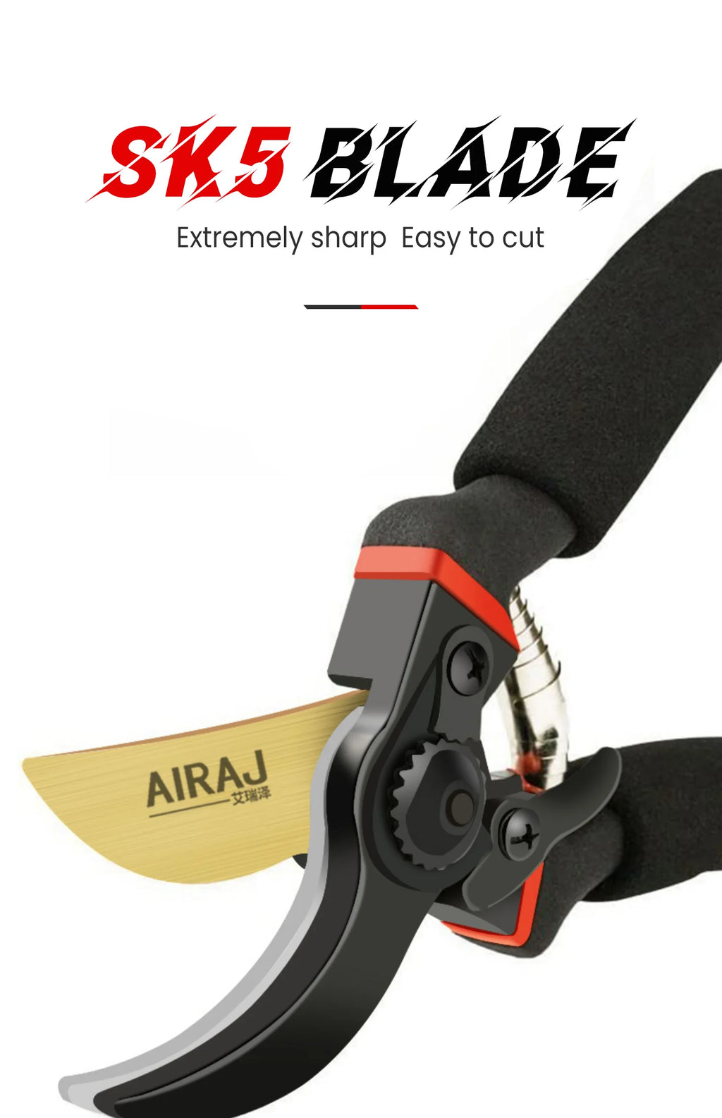 AIRAJ Bypass Pruning Shears – Heavy-Duty Ultra-Sharp Hand Pruners