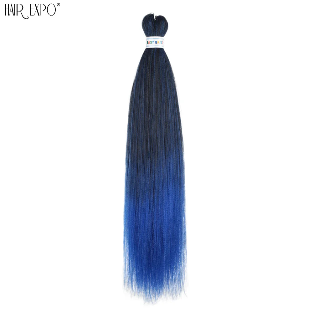 26Inch Easy Braids Hair Synthetic Colourful Pre Stretched Braiding Hair Extensions Jumbo Braids Ombre Yaki Long Straight Hair