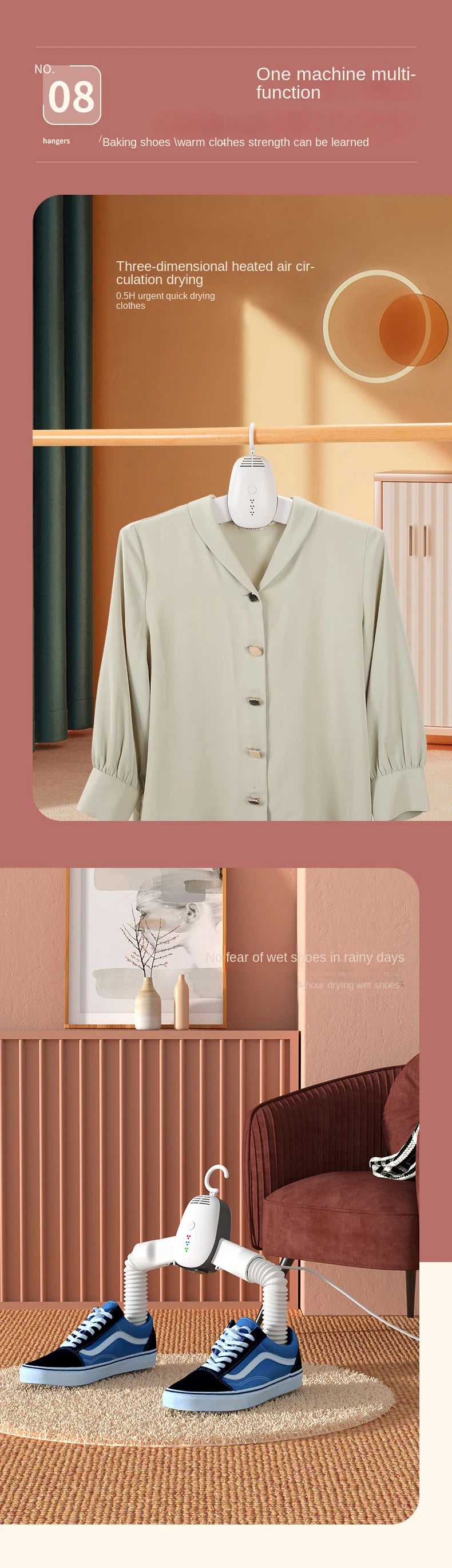 Portable Clothes Dryer Drying Hanger Electric Shoes Clothes Drying Rack Foldable Heater Hanger Machine Travel Laundry Dryer