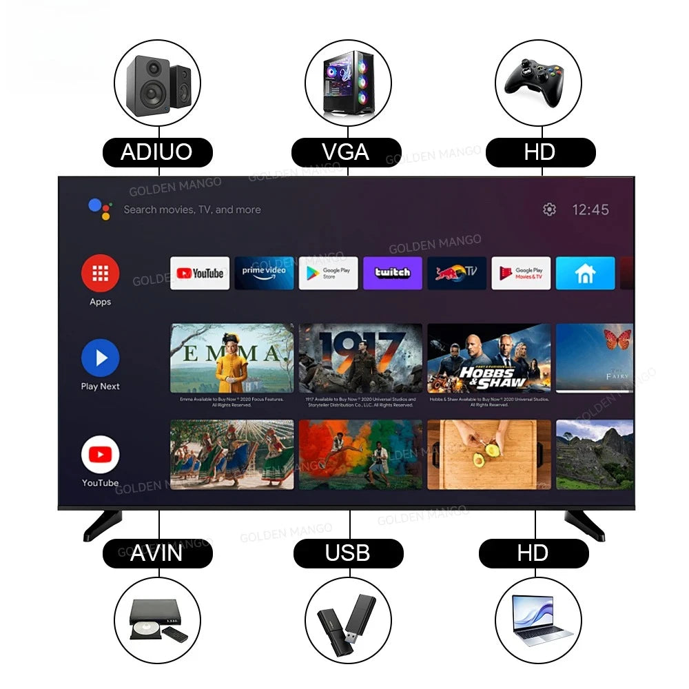 OEM 43/55/65/70 Inch Android Smart TV - 4K UHD FHD Google TV for Hotel Commercial Use, WiFi & HDMI