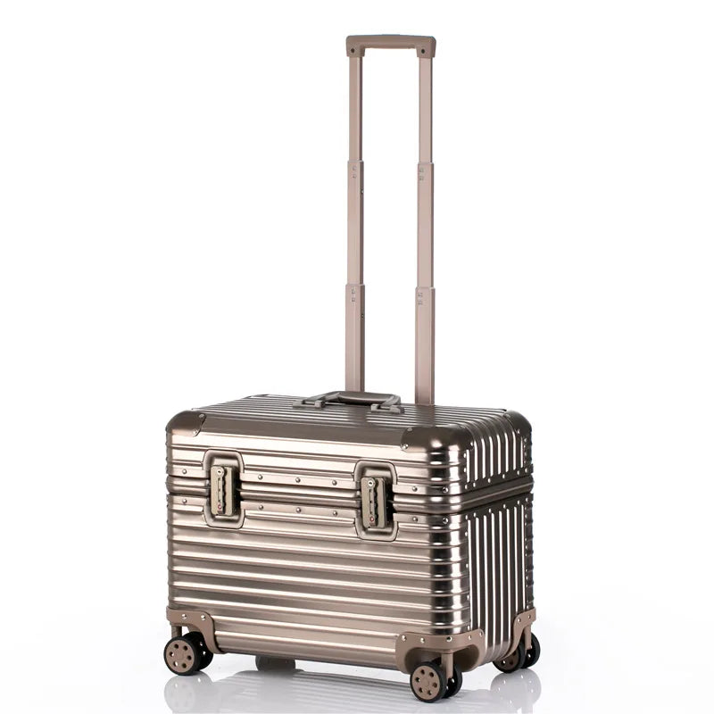 Bunnyfly 18/20-Inch Aluminum Alloy Magnesium Modern Carry-On Luggage Air Approval Aluminum Trolley Portable Cabin Size Suitcase
