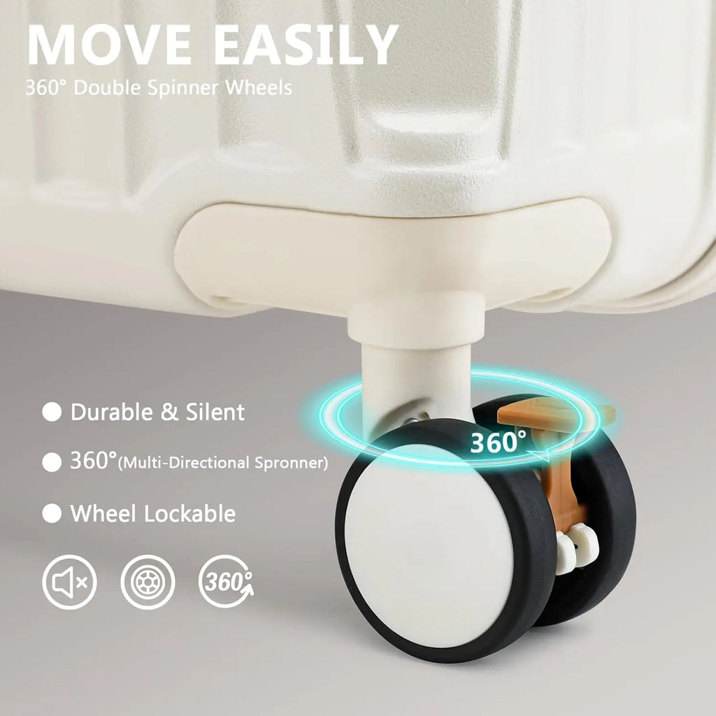 Joyway 20″ Expandable PP+ABS Carry-On | Cup Holder, USB Ports, TSA Lock & 360° Spinner Wheels