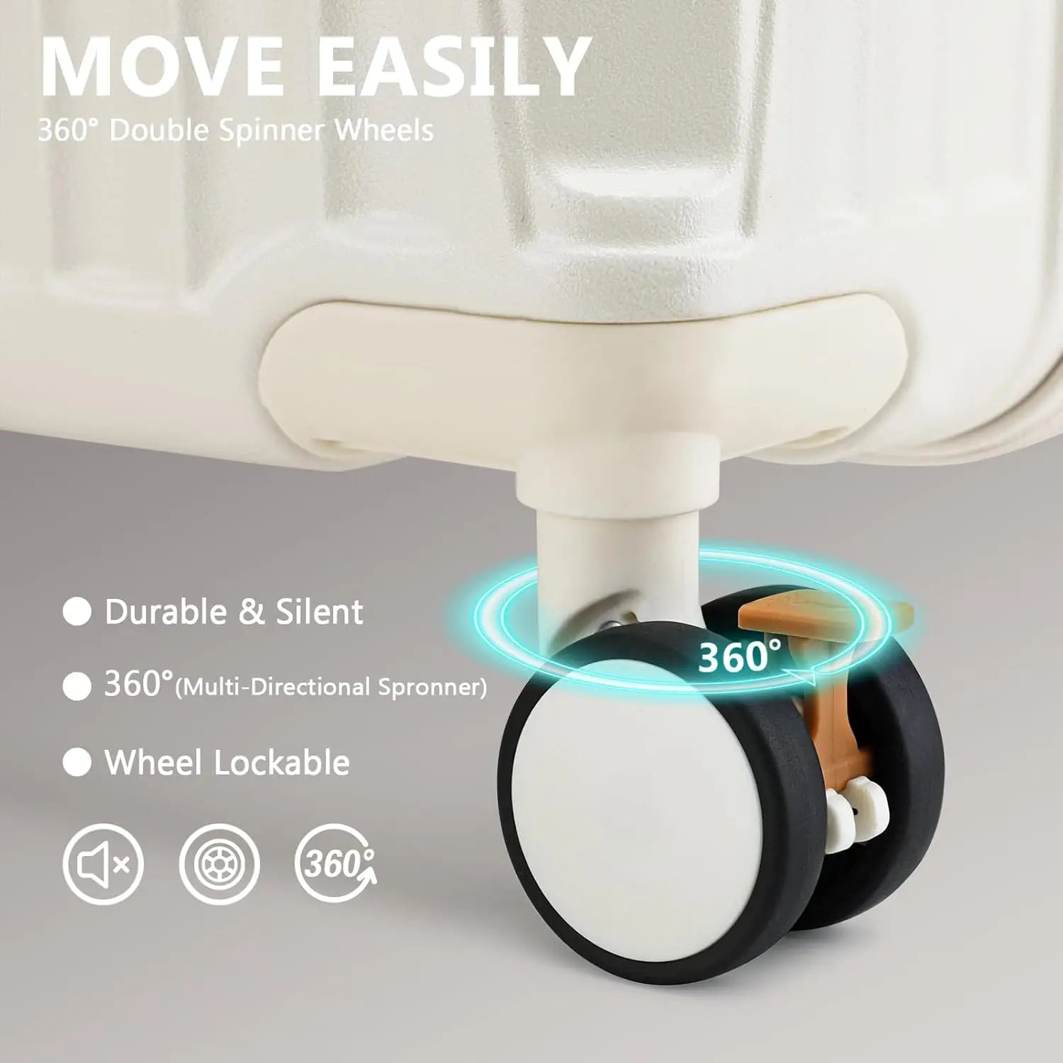 Joyway 20″ Expandable PP+ABS Carry-On | Cup Holder, USB Ports, TSA Lock & 360° Spinner Wheels