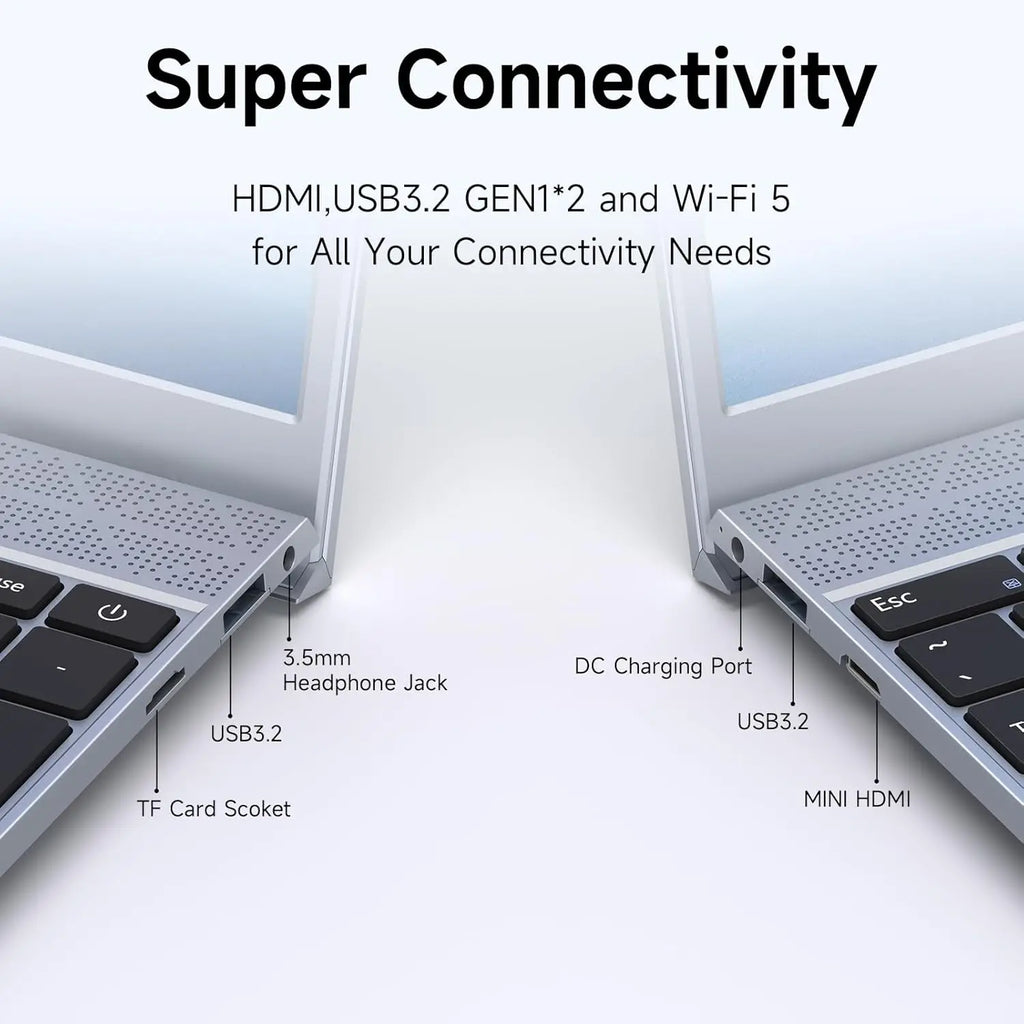 15.6″ Laptop — Intel Pentium J3710, 8GB DDR4, 256GB SSD, Full HD IPS, Windows 11, Wi-Fi + BT 5.0 (Dark Gray)