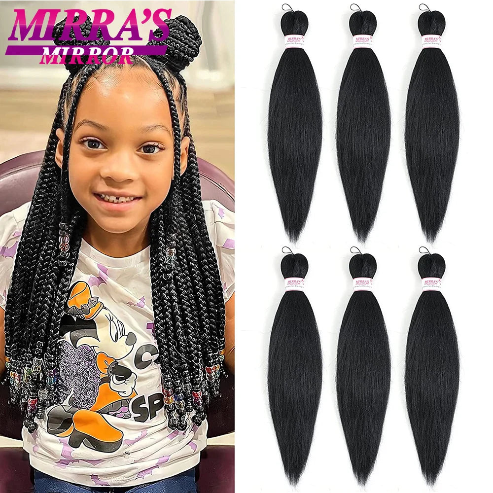 Soft Synthetic Braiding Hair for Kids Short Jumbo Braids Hair 12/16/20/26/30 Inch Pre Stretched Yaki Straight Hair Extensions