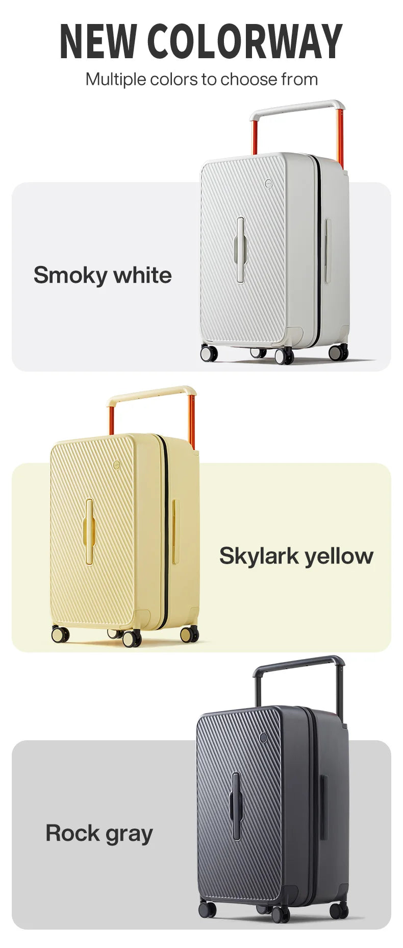 Mixi Large-Capacity Suitcase Trolley Case 26inch Checked in Hardside Rolling Wheels Luggage Wide Handle Travel Suitcases Trunk