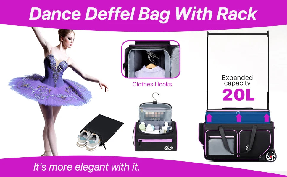 Large-capacity Business Trolley Travel Bag Carry-on Luggage Bag Laptop Bag with Clothes Drying Rack Multi-Functional Travel Case