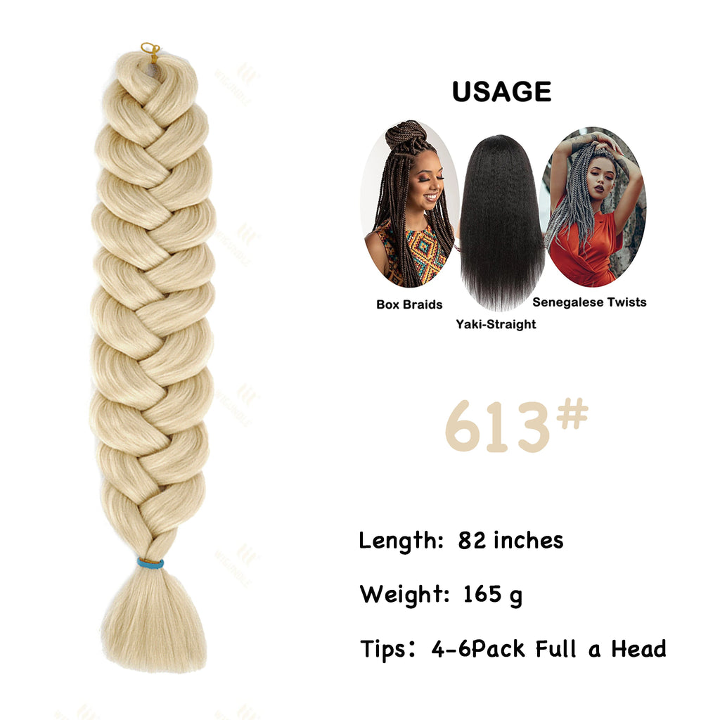 Wigundle Jumbo Braiding Hair Extension 82Inch High Temperature Synthetic Braid For Women Twist Box Braids Crochet Hair