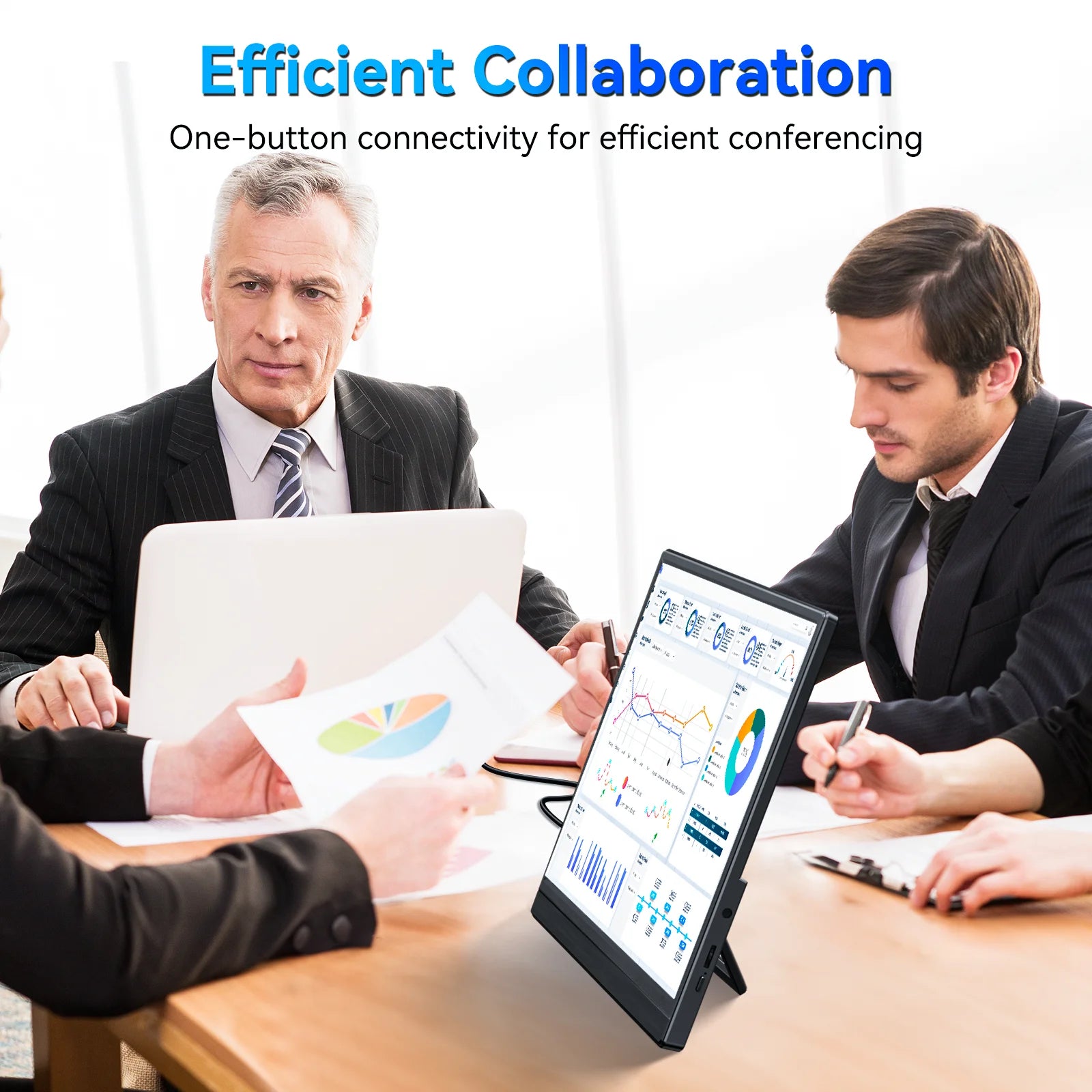 VEOUT 15.6" Portable Monitor — 1080p IPS | Dual USB-C | Built-in Speakers