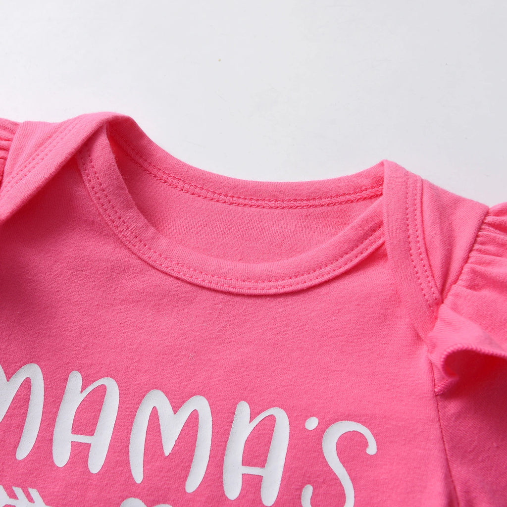 Fashion Newborn infant Baby Girl Outfit Printed Long Sleeve Romper Top and Bowknot Flared Pants with Headband 3PCS Clothes Set