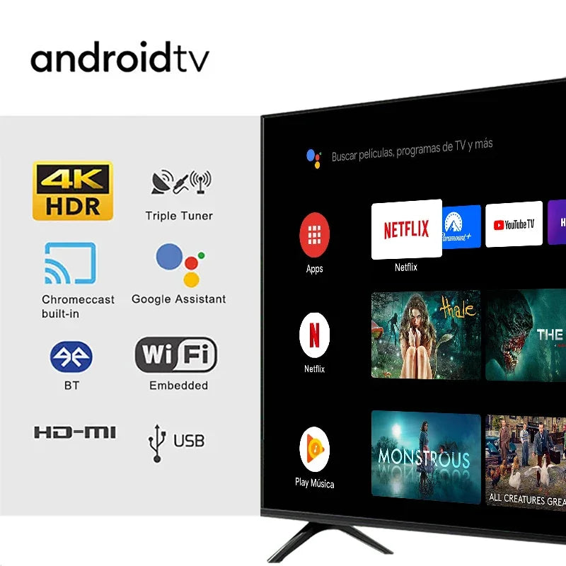 55inch Android WebOs Smart TV Television 55 65 75 85 Inch Full Screen 4K UHD LED TV