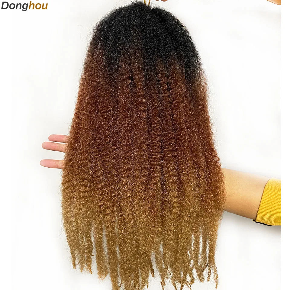 DONGHOU Marley Twist Braiding Hair — 18" Synthetic Afro Twist for Faux Locs & Crochet (1–6 Packs)