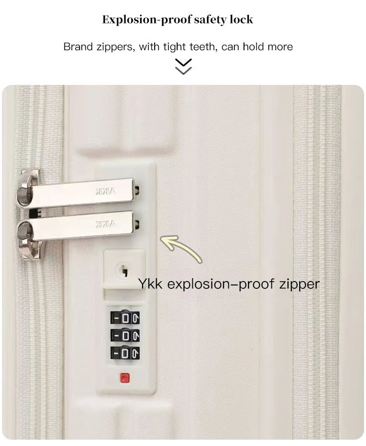 Expandable Hard-Side Trolley Luggage Set with Side Opening - Carry-On & Checked Suitcases, Anti-Shock & Password Lock