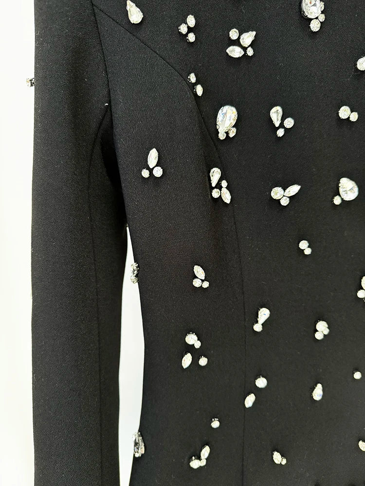 TOP QUALITY Newest 2026 Designer Fashion Women's Rhinestone Diamonds Beaded Long Maxi Dress