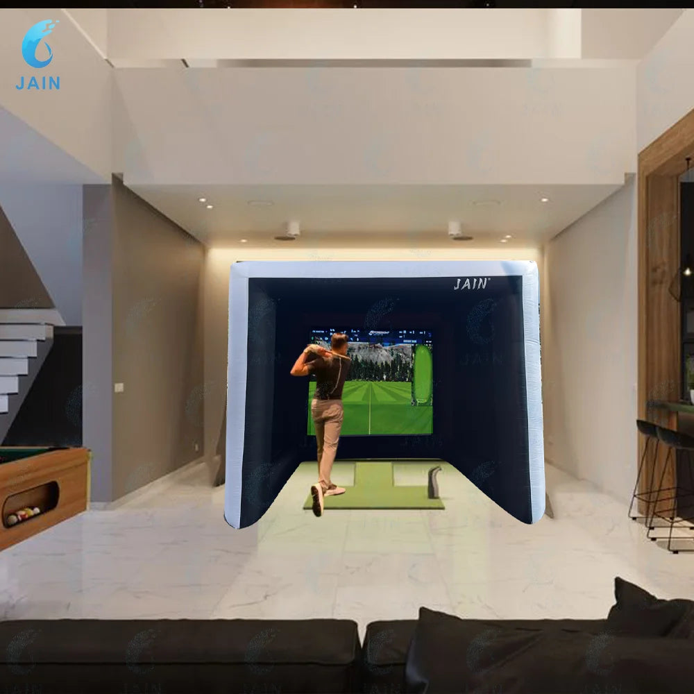 Inflatable Golf Simulator Enclosure with Built-in Fan (Oxford Cloth, Indoor Use)