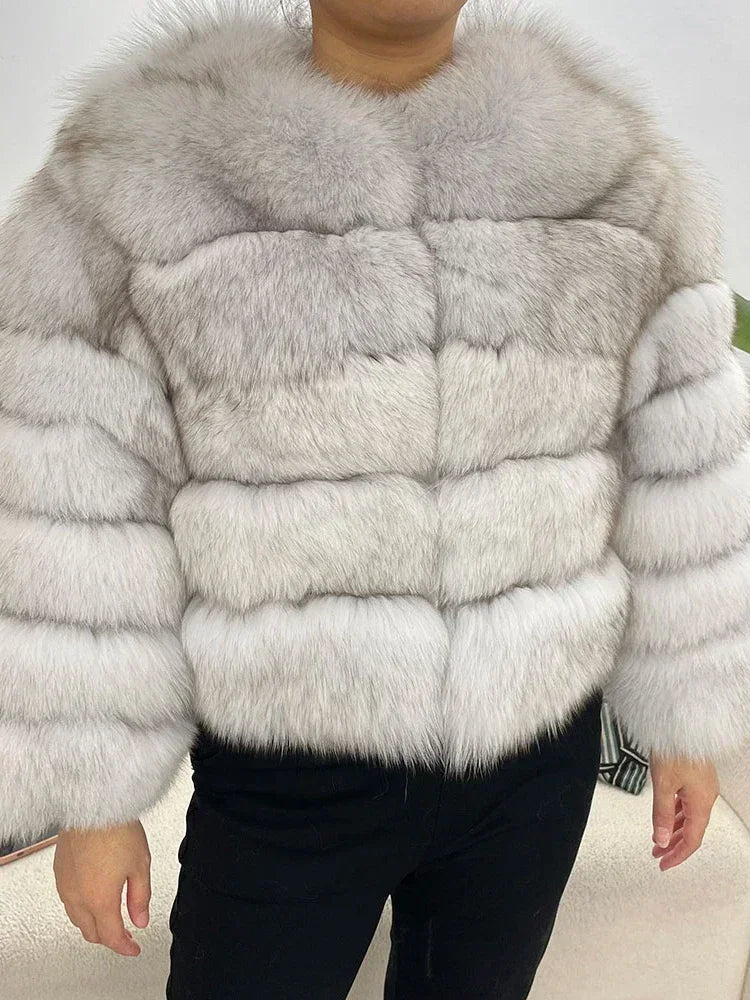 OFTBUY 2024 Winter Real Natural Raccoon Fox Fur Women Coat Short Leather Thickened Warm Jacket Elegant Fashionable Overcoats