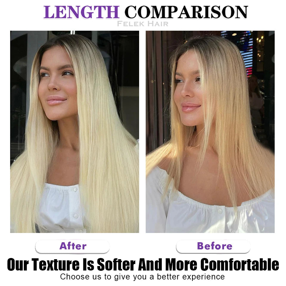 1Pc Straight Hair Bundles Synthetic Natural Hair Weaving 613 Blonde Bundle Hair Extensions Ombre Red Brown Weave Long Fiber Hair