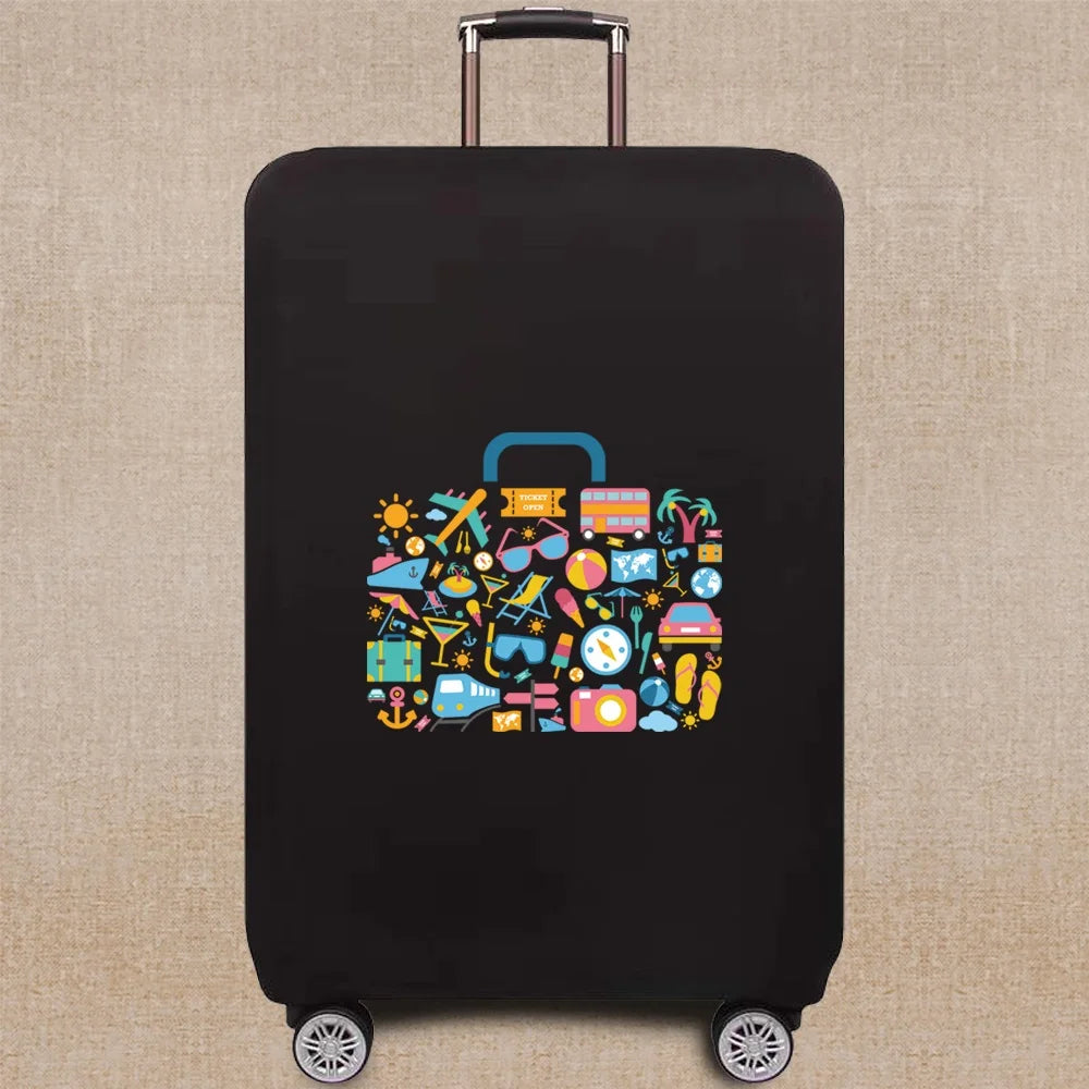 Travel Elastic Protective Cover Luggage Case Travel Global Pattern Series Luggage Cover 18-32inch Travel Accessories