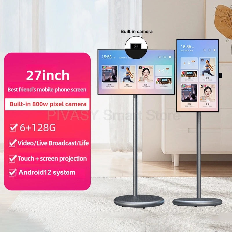 Popular 21.5 Inch Smart Display Touch Screen Android 12 Portable Smart Tv Indoor Conference Mobile Monitor for Gym Gaming Live