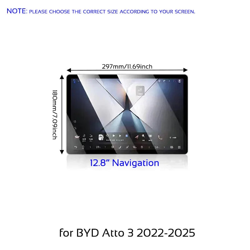 Tempered Glass Screen Protector – BYD Atto 3 / Yuan Plus (2022–2025)